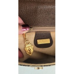 Gucci Vintage Clutch/Schulter Tasche Leder Braun