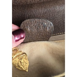 Gucci Vintage Clutch/Schulter Tasche Leder Braun