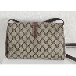 Gucci Vintage Clutch/Schulter Tasche Leder Braun