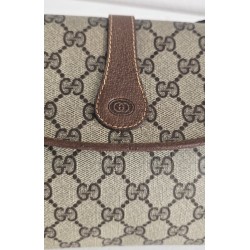 Gucci Vintage Clutch/Schulter Tasche Leder Braun