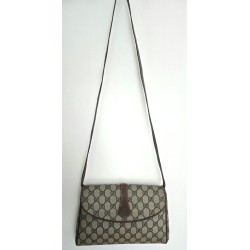 Gucci Vintage Clutch/Schulter Tasche Leder Braun