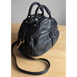Marc By Marc Jacobs Henkel/Crossbody Tasche Softleder Rundform Schwarz