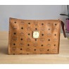 Mcm Nécessaire Poche Toilette Medium Heritage Cognac Canvas.