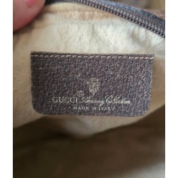Gucci Vintage Clutch/Crossbody Tasche Oval Leder Braun