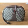 Gucci Vintage Clutch/Crossbody Tasche Oval Leder Braun