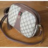 Gucci Vintage Clutch/Crossbody Tasche Oval Leder Braun