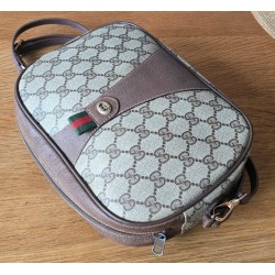 Gucci Vintage Clutch/Crossbody Tasche Oval Leder Braun