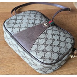 Gucci Vintage Clutch/Crossbody Tasche Oval Leder Braun