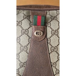 Gucci Vintage Clutch/Crossbody Tasche Oval Leder Braun