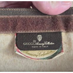 Gucci Vintage Clutch/Crossbody Tasche Leder Braun