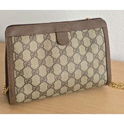 Gucci Vintage Clutch/Crossbody Tasche Leder Braun