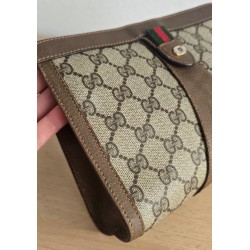 Gucci Vintage Clutch/Crossbody Tasche Leder Braun