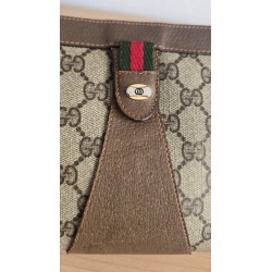 Gucci Vintage Clutch/Crossbody Tasche Leder Braun