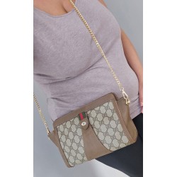 Gucci Vintage Clutch/Crossbody Tasche Leder Braun
