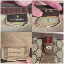 Gucci Vintage Clutch/Crossbody Tasche Leder Braun