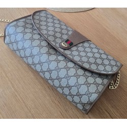Gucci Vintage Clutch/Crossbody Tasche Leder Braun