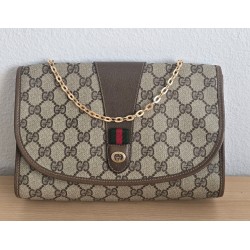 Gucci Vintage Clutch/Schultertasche Tasche Leder Braun