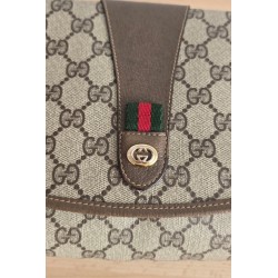 Gucci Vintage Clutch/Schultertasche Tasche Leder Braun