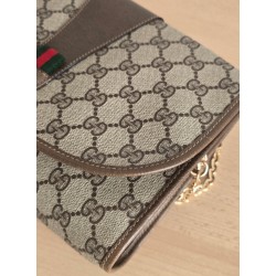 Gucci Vintage Clutch/Schultertasche Tasche Leder Braun