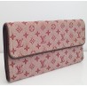 Louis Vuitton Sarah Portemonnaie Textil (Denim) rosa/rot