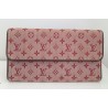 Louis Vuitton Sarah Portemonnaie Textil (Denim) rosa/rot