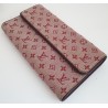 Louis Vuitton Sarah Portemonnaie Textil (Denim) rosa/rot