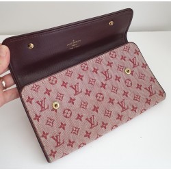 Louis Vuitton Sarah Portemonnaie Textil (Denim) rosa/rot