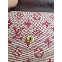 Louis Vuitton Sarah Portemonnaie Textil (Denim) rosa/rot