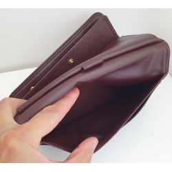 Louis Vuitton Sarah Portemonnaie Textil (Denim) rosa/rot