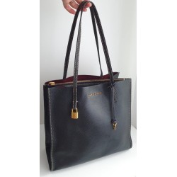 Marc Jacobs Leder Cadena Padlock Tote Bag Handtasche Schultertasche Schwarz