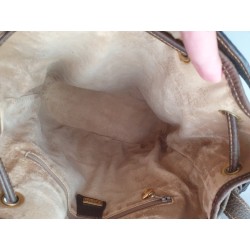 Gucci Beuteltasche Canvas Braun Leder