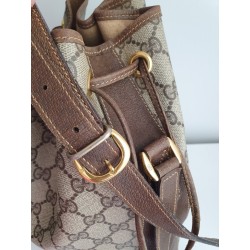 Gucci Beuteltasche Canvas Braun Leder