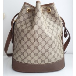 Gucci Beuteltasche Canvas Braun Leder