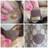 Gucci Beuteltasche Canvas Braun Leder