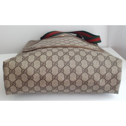 Gucci Schultertasche Supreme Tote Bag Gross GG Braun Leder