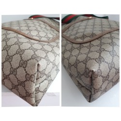 Gucci Schultertasche Supreme Tote Bag Gross GG Braun Leder