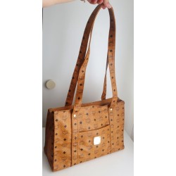MCM Shopper Medium Heritage Cognac Canvas.
