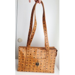 MCM Shopper Medium Heritage Cognac Canvas.