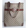 Gucci Schultertasche Supreme Tote Bag GG Braun Leder
