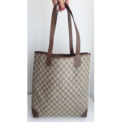 Gucci Schultertasche Supreme Tote Bag GG Braun Leder