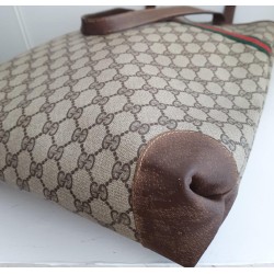Gucci Schultertasche Supreme Tote Bag GG Braun Leder