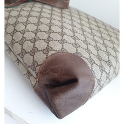 Gucci Schultertasche Supreme Tote Bag GG Braun Leder