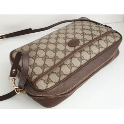 Gucci Neccesaire/Crossbody Tasche Leder Canvas Braun