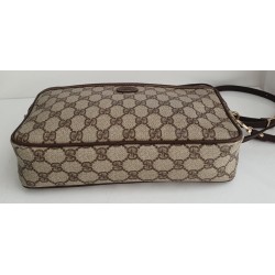 Gucci Neccesaire/Crossbody Tasche Leder Canvas Braun