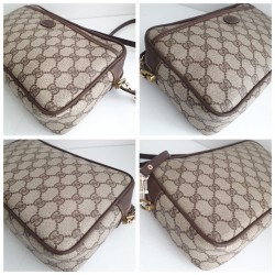 Gucci Neccesaire/Crossbody Tasche Leder Canvas Braun