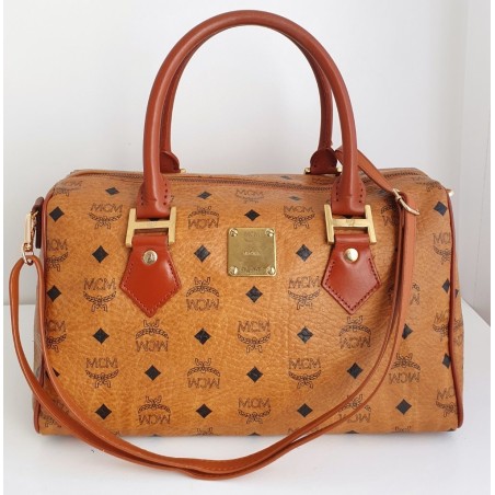 MCM Speedy Boston 30 Heritage Cognac Canvas.