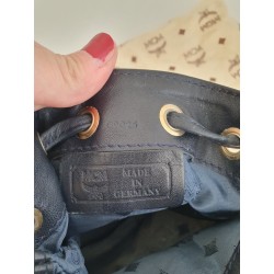 MCM Beuteltasche Klein Weiss-Dunkel