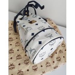 MCM Beuteltasche Klein Weiss-Dunkel