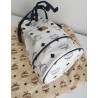 MCM Beuteltasche Klein Weiss-Dunkel