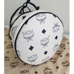 MCM Beuteltasche Klein Weiss-Dunkel